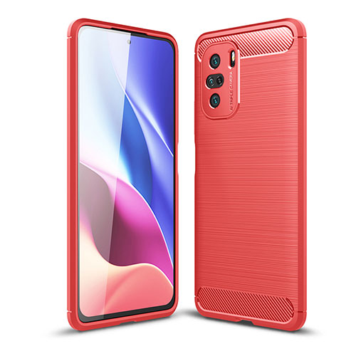 Silicone Candy Rubber TPU Line Soft Case Cover for Xiaomi Poco F3 5G Red