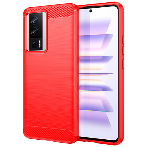 Silicone Candy Rubber TPU Line Soft Case Cover for Xiaomi Poco F5 Pro 5G Red