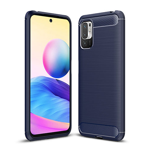 Silicone Candy Rubber TPU Line Soft Case Cover for Xiaomi POCO M3 Pro 5G Blue