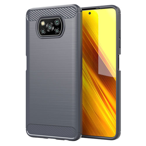 Silicone Candy Rubber TPU Line Soft Case Cover for Xiaomi Poco X3 Pro Gray