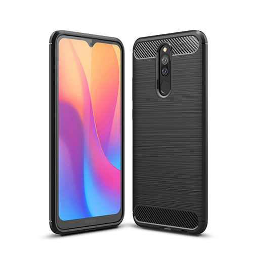 Silicone Candy Rubber TPU Line Soft Case Cover for Xiaomi Redmi 8 Black