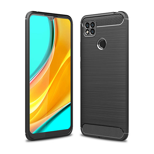 Silicone Candy Rubber TPU Line Soft Case Cover for Xiaomi Redmi 9C Black