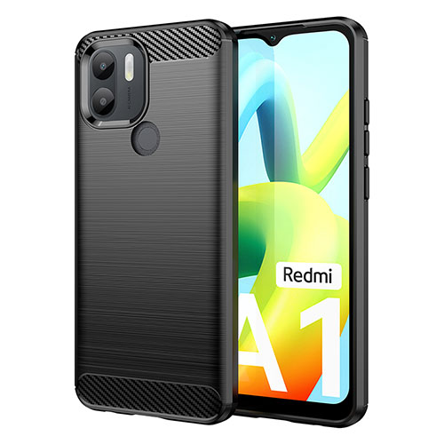 Silicone Candy Rubber TPU Line Soft Case Cover for Xiaomi Redmi A1 Black