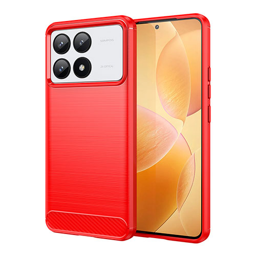 Silicone Candy Rubber TPU Line Soft Case Cover for Xiaomi Redmi K70 Pro 5G Red