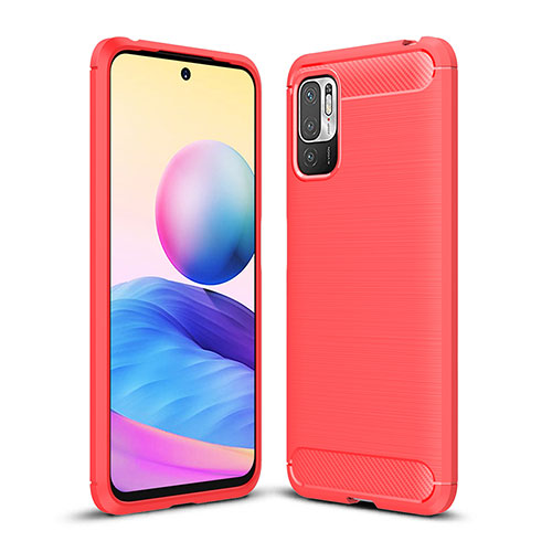 Silicone Candy Rubber TPU Line Soft Case Cover for Xiaomi Redmi Note 10 5G Red