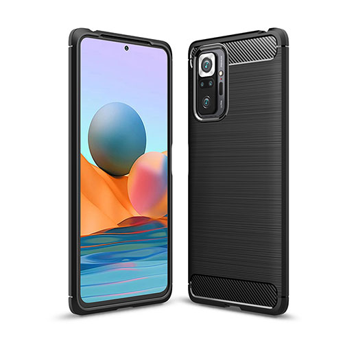 Silicone Candy Rubber TPU Line Soft Case Cover for Xiaomi Redmi Note 10 Pro 4G Black