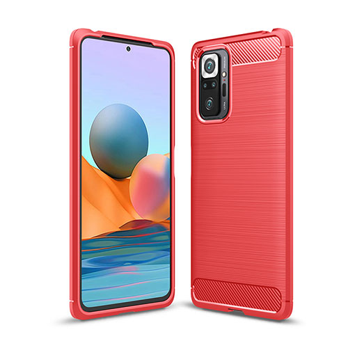 Silicone Candy Rubber TPU Line Soft Case Cover for Xiaomi Redmi Note 10 Pro Max Red