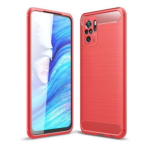 Silicone Candy Rubber TPU Line Soft Case Cover for Xiaomi Redmi Note 10S 4G Red