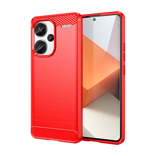 Silicone Candy Rubber TPU Line Soft Case Cover for Xiaomi Redmi Note 13 Pro+ Plus 5G Red