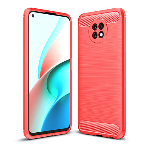 Silicone Candy Rubber TPU Line Soft Case Cover for Xiaomi Redmi Note 9 5G Red