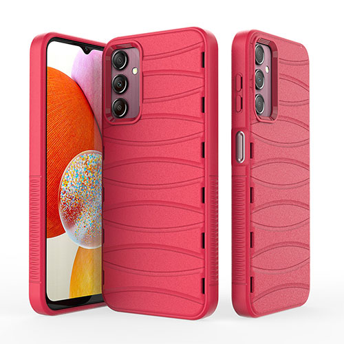 Silicone Candy Rubber TPU Line Soft Case Cover KC1 for Samsung Galaxy A14 4G Red