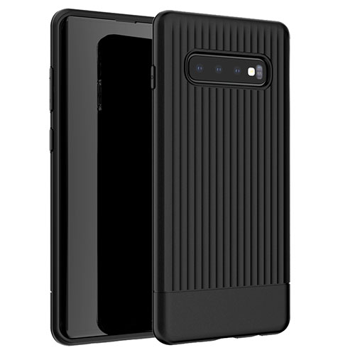 Silicone Candy Rubber TPU Line Soft Case Cover L01 for Samsung Galaxy S10 5G Black