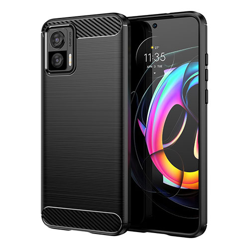 Silicone Candy Rubber TPU Line Soft Case Cover MF1 for Motorola Moto Edge 30 Lite 5G Black