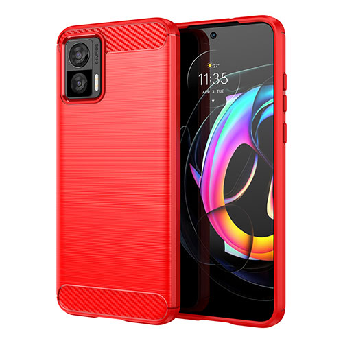 Silicone Candy Rubber TPU Line Soft Case Cover MF1 for Motorola Moto Edge 30 Lite 5G Red