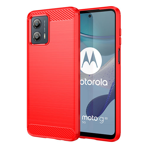 Silicone Candy Rubber TPU Line Soft Case Cover MF1 for Motorola Moto G53 5G Red