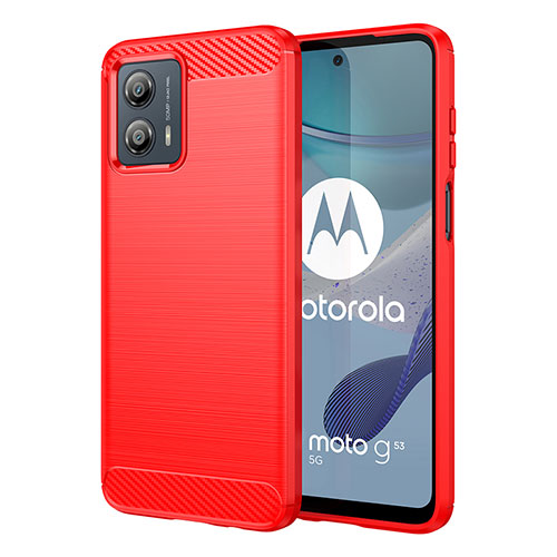 Silicone Candy Rubber TPU Line Soft Case Cover MF1 for Motorola Moto G53y 5G Red