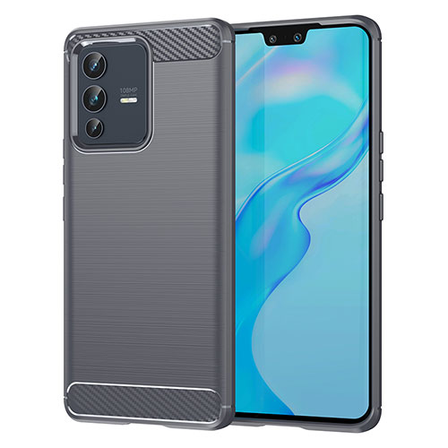 Silicone Candy Rubber TPU Line Soft Case Cover MF1 for Vivo V23 Pro 5G Gray