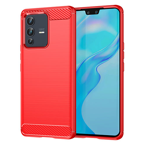 Silicone Candy Rubber TPU Line Soft Case Cover MF1 for Vivo V23 Pro 5G Red