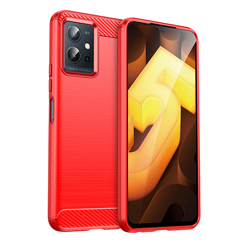 Silicone Candy Rubber TPU Line Soft Case Cover MF1 for Vivo Y30 5G Red