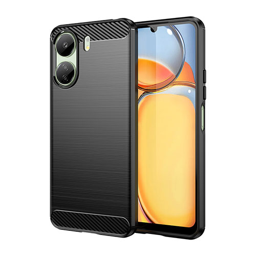 Silicone Candy Rubber TPU Line Soft Case Cover MF1 for Xiaomi Poco C65 Black