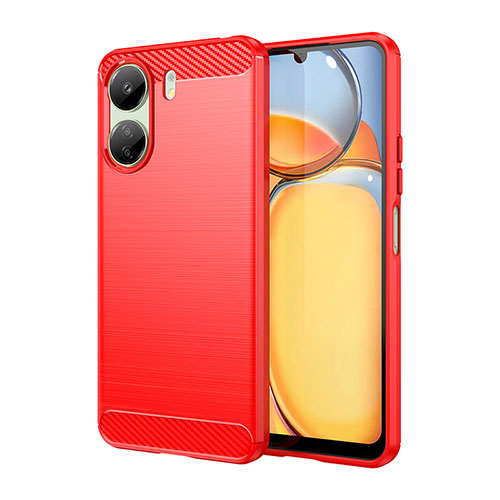 Silicone Candy Rubber TPU Line Soft Case Cover MF1 for Xiaomi Poco C65 Red