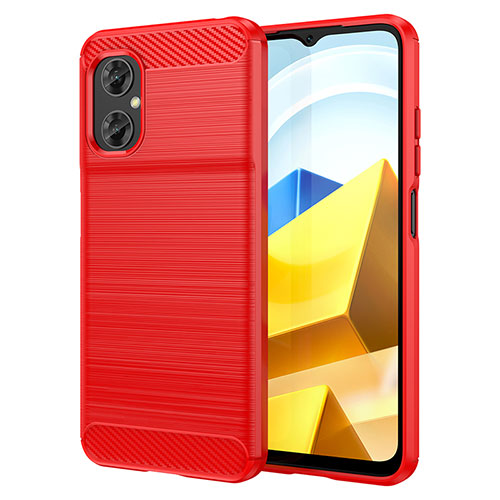 Silicone Candy Rubber TPU Line Soft Case Cover MF1 for Xiaomi Poco M5 4G Red