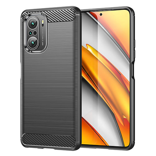 Silicone Candy Rubber TPU Line Soft Case Cover MF1 for Xiaomi Redmi K40 Pro+ Plus 5G Black