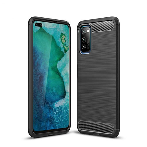 Silicone Candy Rubber TPU Line Soft Case Cover S01 for Huawei Honor View 30 Pro 5G Black