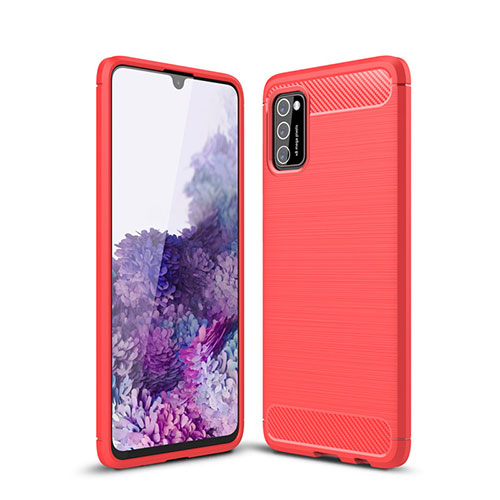 Silicone Candy Rubber TPU Line Soft Case Cover S01 for Samsung Galaxy A41 Red