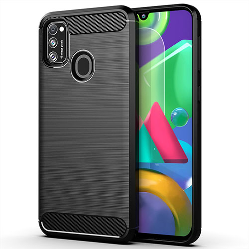 Silicone Candy Rubber TPU Line Soft Case Cover S01 for Samsung Galaxy M30s Black