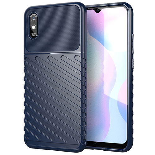 Silicone Candy Rubber TPU Line Soft Case Cover S01 for Xiaomi Redmi 9i Blue