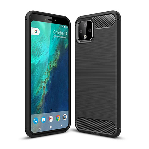 Silicone Candy Rubber TPU Line Soft Case Cover WL1 for Google Pixel 4 XL Black