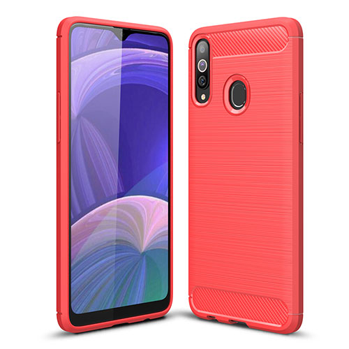 Silicone Candy Rubber TPU Line Soft Case Cover WL1 for Samsung Galaxy A20s Red