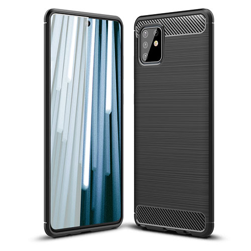 Silicone Candy Rubber TPU Line Soft Case Cover WL1 for Samsung Galaxy A81 Black