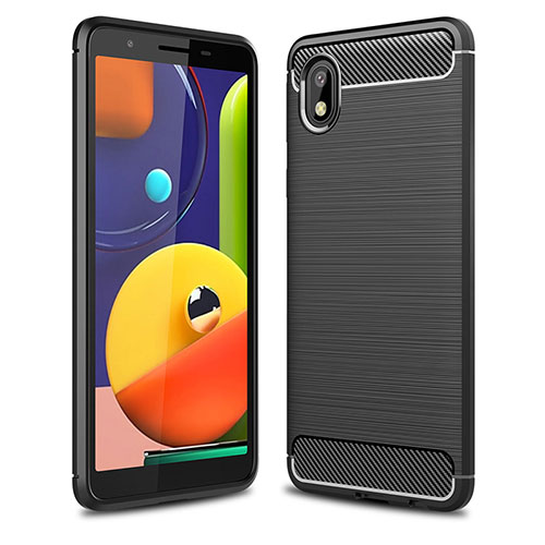 Silicone Candy Rubber TPU Line Soft Case Cover WL1 for Samsung Galaxy M01 Core Black