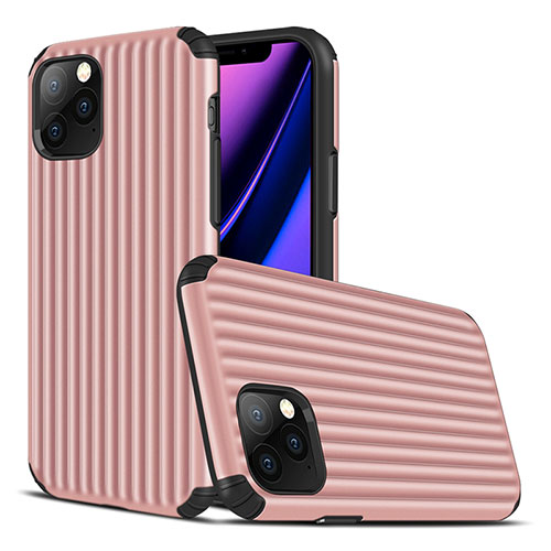 Silicone Candy Rubber TPU Line Soft Case Cover Z01 for Apple iPhone 11 Pro Rose Gold