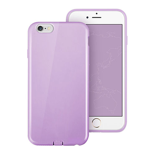 Silicone Candy Rubber TPU Soft Case for Apple iPhone 6 Plus Purple