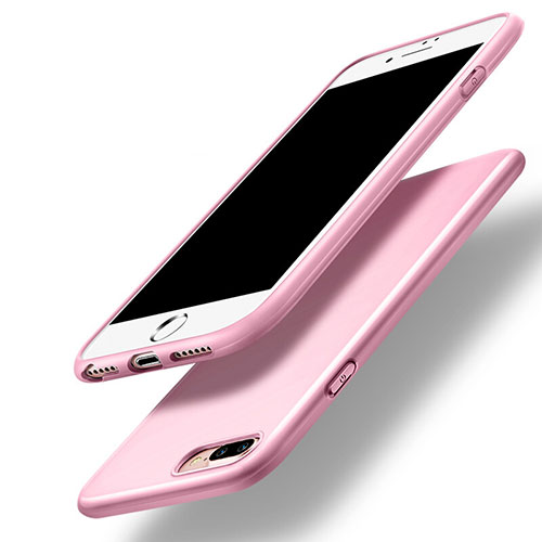 Silicone Candy Rubber TPU Soft Case for Apple iPhone 7 Plus Pink