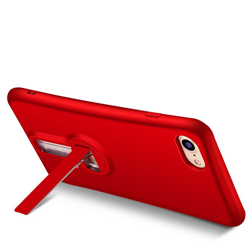 Silicone Candy Rubber TPU Soft Case with Stand S02 for Apple iPhone 8 Red