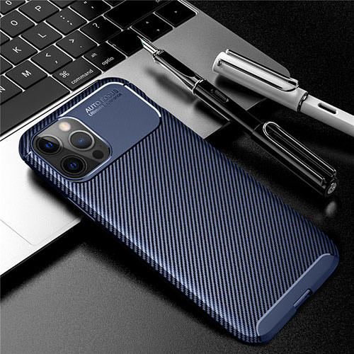 Silicone Candy Rubber TPU Twill Soft Case Cover for Apple iPhone 12 Pro Blue