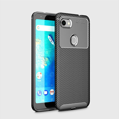 Silicone Candy Rubber TPU Twill Soft Case Cover for Google Pixel 3a Black