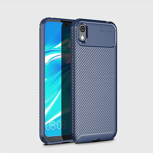 Silicone Candy Rubber TPU Twill Soft Case Cover for Huawei Enjoy 8S Blue