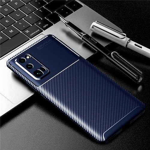 Silicone Candy Rubber TPU Twill Soft Case Cover for Huawei Honor 30 Pro Blue