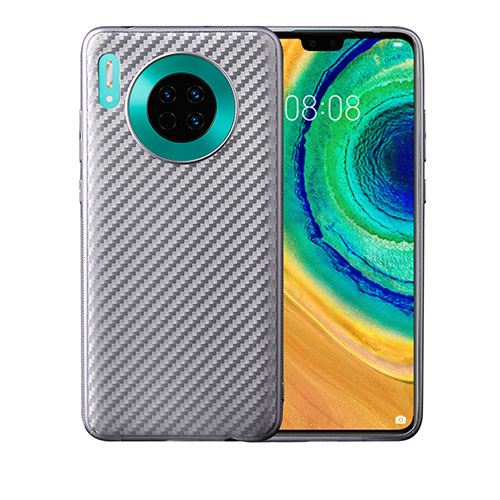 Silicone Candy Rubber TPU Twill Soft Case Cover for Huawei Mate 30 Pro Silver