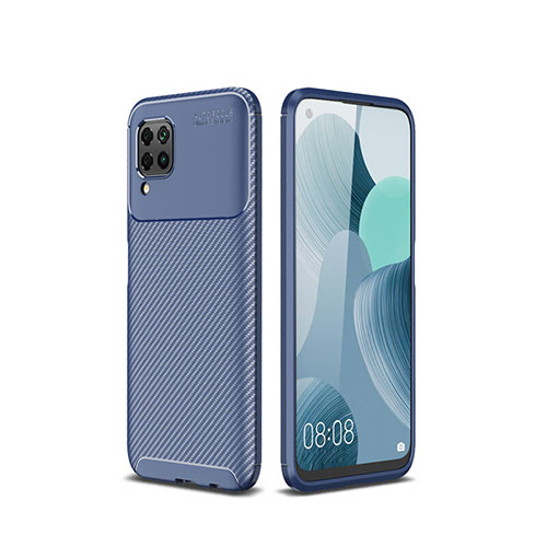 Silicone Candy Rubber TPU Twill Soft Case Cover for Huawei Nova 6 SE Blue