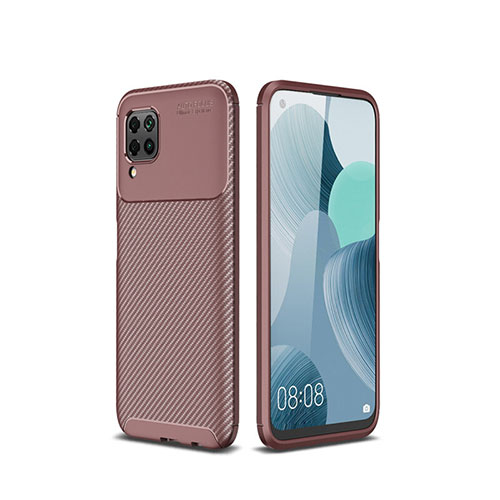 Silicone Candy Rubber TPU Twill Soft Case Cover for Huawei Nova 6 SE Brown