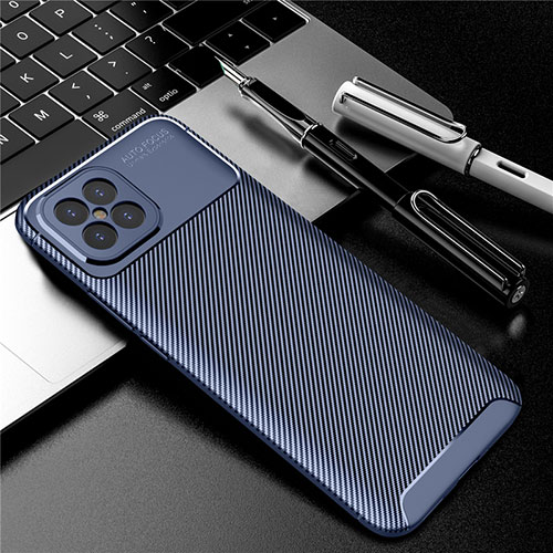 Silicone Candy Rubber TPU Twill Soft Case Cover for Huawei Nova 8 SE 5G Blue