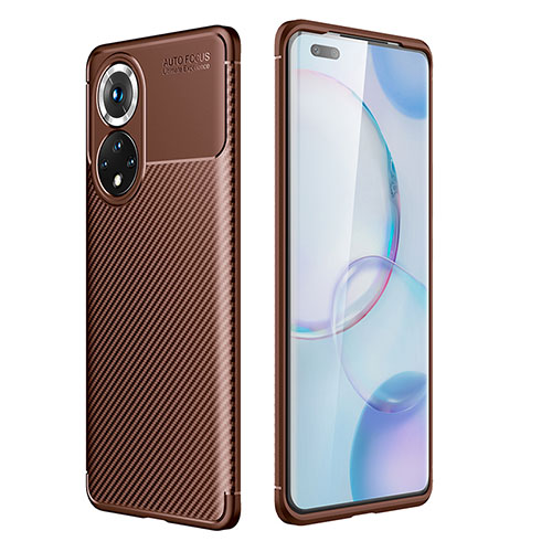 Silicone Candy Rubber TPU Twill Soft Case Cover for Huawei Nova 9 Pro Brown