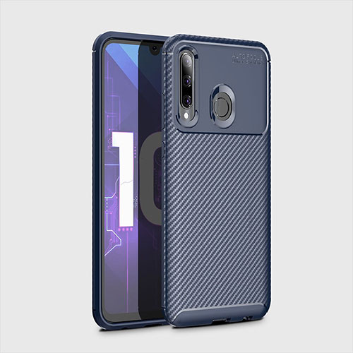 Silicone Candy Rubber TPU Twill Soft Case Cover for Huawei P Smart+ Plus (2019) Blue