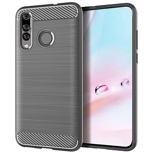 Silicone Candy Rubber TPU Twill Soft Case Cover for Huawei P30 Lite New Edition Gray